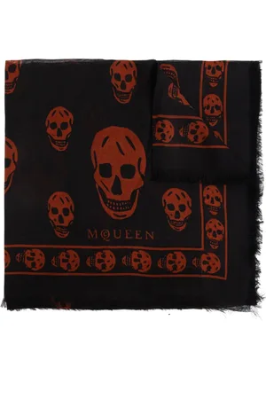 Alexander McQueen Akcesoria, Mężczyzna, Czarny, ONE SIZE, Szal z jedwabnym wykończeniem