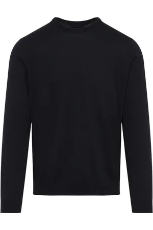 Giorgio Armani Swetry, Mężczyzna, Niebieski, L, Niebieski Jedwabny Bawełniany Sweter