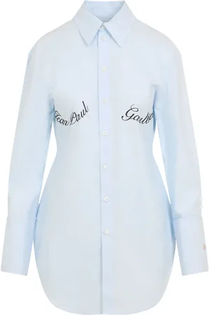Jean Paul Gaultier Bluzki, Kobieta, Niebieski, S, Niebieska Stylowa Koszula Damska