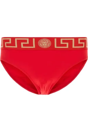 VERSACE Stroje kąpielowe, Mężczyzna, Czerwony, M, Nylon, Czerwony elastyczny nylonowy strój kąpielowy