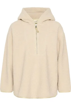 Cream Bluzy, Kobieta, Beżowy, S, Ancient Scroll Bluza z kapturem