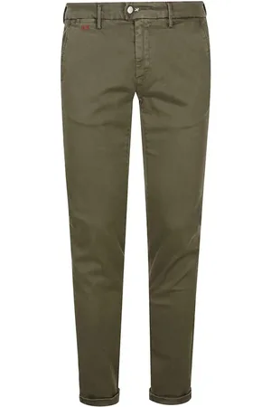 sartoria tramarossa Spodnie, Mężczyzna, Zielony, W33, Spodnie chino z bawełny stretch zielone