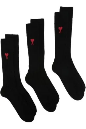 Ami Bielizna, Mężczyzna, Czarny, M, Zestaw skarpetek z logo Intarsia