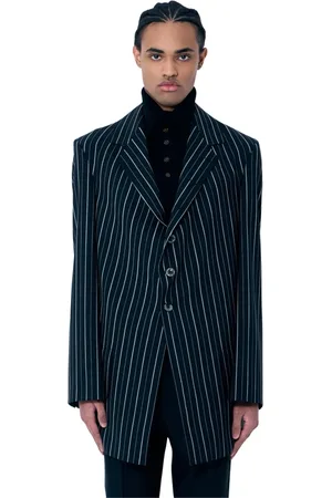 Vivienne Westwood Kurtki, Mężczyzna, Czarny, L, Pinstripe Dopasowany Blezer