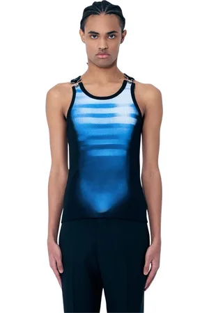Jean Paul Gaultier Koszulki, Mężczyzna, Niebieski, S, Le Male Tank Top Overall Fastening