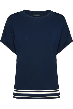 Elena Miro Swetry, Kobieta, Niebieski, XS, Len, Stylowy Maglia Top