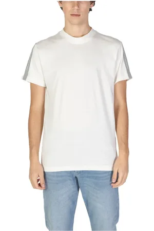 Calvin Klein Koszulki, Mężczyzna, Biały, S, Beżowy T-shirt z Bawełny, Krótki Rękaw