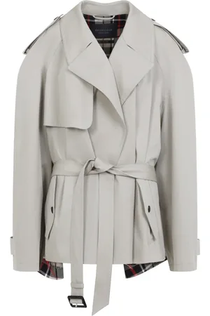 Balenciaga Płaszcze, Kobieta, Szary, S, Len, Neutralny Płaszcz dla Modnych Kobiet