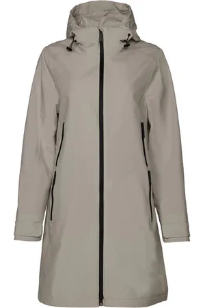 Danwear Kurtki, Kobieta, Beżowy, 7XL, Poliester, Stylowy płaszcz przeciwdeszczowy dla kobiet