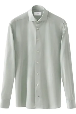 Eton Koszule, Mężczyzna, Zielony, 2XL, Bawełna, Jasnozielona koszula Oxford z długim rękawem