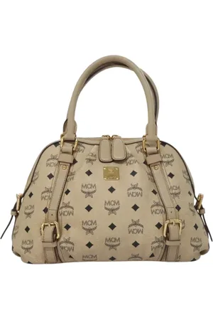 MCM Pre-owned, Kobieta, Beżowy, ONE SIZE, Pre-owned Canvas handbags
