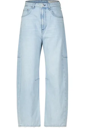 RAG&BONE Jeansy, Kobieta, Niebieski, W29, Jeansyy High Rise Barrel z Ripped Details