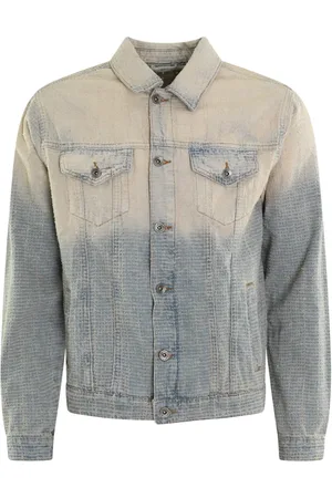 FLÂNEUR Kurtki, Mężczyzna, Beżowy, L, Denim, Faded Tweed Denim Jacket