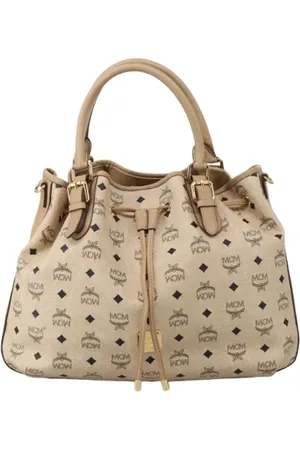 MCM Pre-owned, Kobieta, Beżowy, ONE SIZE, Pre-owned Canvas handbags