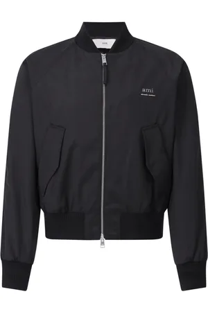 Ami Kurtki, Mężczyzna, Czarny, M, Klasyczna Kurtka Bomber z Logo