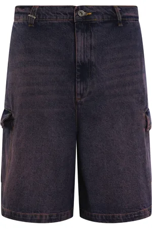 FLÂNEUR Szorty, Mężczyzna, Fioletowy, M, Denim, Szorty cargo z denimu dla mężczyzn