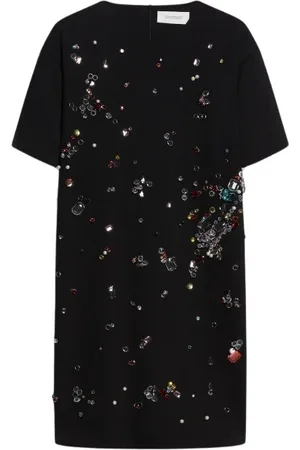 Sportmax Sukienki, Kobieta, Czarny, S, Błyszcząca Czarna Sukienka Mini