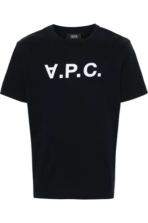 A.P.C. Koszulki, Mężczyzna, Niebieski, L, Niebieski T-shirt z okrągłym dekoltem z bawełny