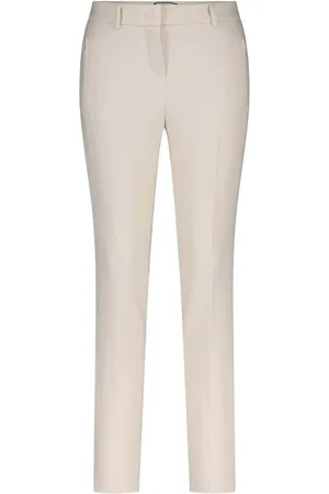 SEDUCTIVE Spodnie, Kobieta, Beżowy, L, Spodnie Biznesowe Slim Fit z Kieszeniami na Zamek