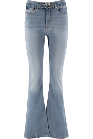 Pinko Jeansy, Kobieta, Niebieski, W27, Vintage Flared High Waist Jeansy