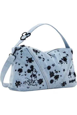 Desigual Torebki, Kobieta, Niebieski, ONE SIZE, Wiosna/Lato Damska Bawełniana Średnia Torba