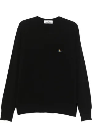 Vivienne Westwood Swetry, Mężczyzna, Czarny, S, Czarny Sweter z Logo Orb