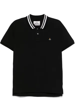 Vivienne Westwood Koszulki, Mężczyzna, Czarny, 2XL, Czarna koszula z przodu na guziki z logo Orb