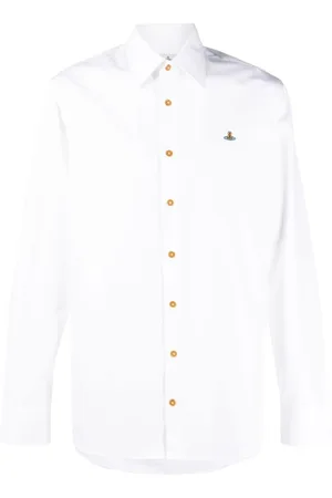 Vivienne Westwood Koszule, Mężczyzna, Biały, M, Biała Koszula z Logo Orb