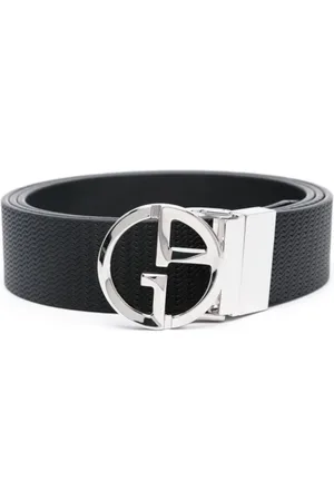 Giorgio Armani Akcesoria, Mężczyzna, Czarny, ONE SIZE, Stylowy skórzany pasek dla mężczyzn