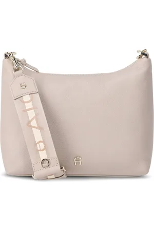 Aigner Torebki, Kobieta, Beżowy, ONE SIZE, Elegancka skórzana torba na ramię