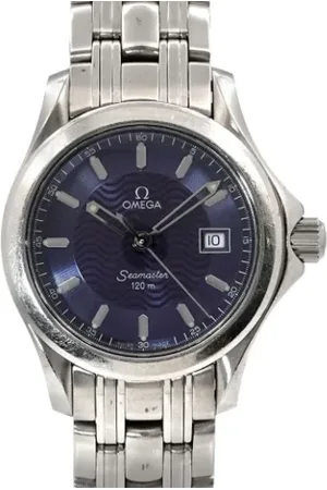 Omega Pre-owned, Kobieta, Niebieski, ONE SIZE, Pre-owned Stainless Steel watches