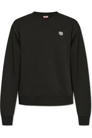 Kenzo Bluzy, Mężczyzna, Czarny, XL, Bawełna, Bluza z naszywką z logo
