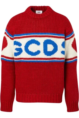 GCDS Swetry, Mężczyzna, Czerwony, S, Stylowy Sweter