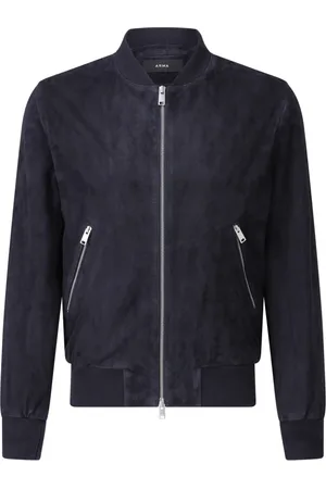 arma leder Kurtki, Mężczyzna, Niebieski, M, Zamsz, Miękka Skórzana Kurtka Blouson