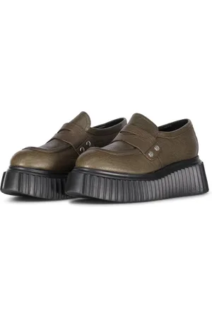 AGL ATTILIO GIUSTI LEOMBRUNI Buty, Kobieta, Zielony, 37 EU, Chunky Loafer z owczej skóry