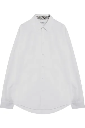 Burberry Koszule, Mężczyzna, Biały, S, Bawełna, Koszula z długim rękawem