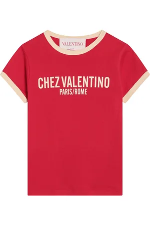 VALENTINO GARAVANI Koszulki, Kobieta, Czerwony, L, Bawełna, T-shirt z krótkim rękawem i okrągłym dekoltem