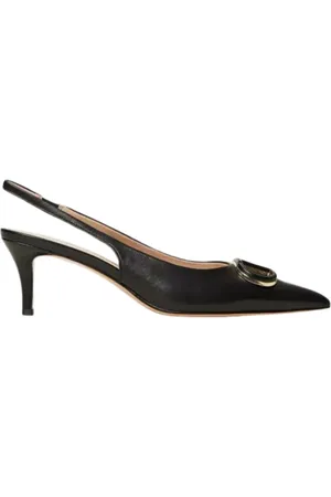 Twin-Set Buty, Kobieta, Czarny, 38 EU, Skóra, Czarne płaskie buty na obcasie