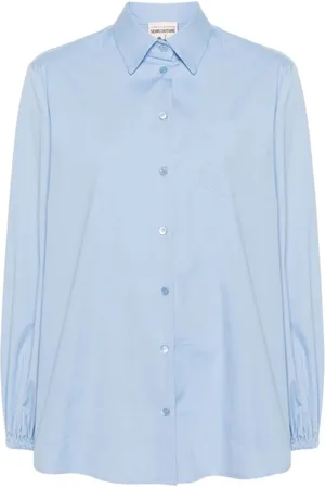 SEMICOUTURE Bluzki, Kobieta, Niebieski, S, Koszula Oxford Jaime