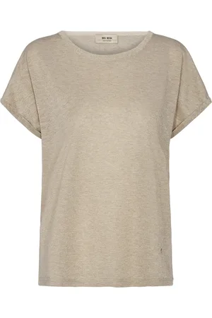 Mos Mosh Koszulki, Kobieta, Beżowy, XL, Glimmer Kay T-shirt Złoto