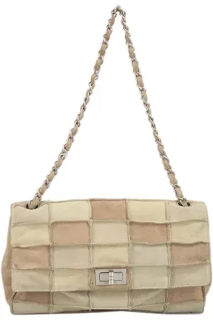 CHANEL Pre-owned, Kobieta, Beżowy, ONE SIZE, Zamsz, Pre-owned Suede shoulder-bags