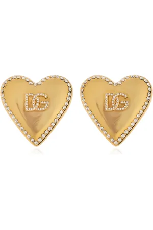 Dolce & Gabbana Akcesoria, Kobieta, Żółty, ONE SIZE, Nylon, Mosiężne kolczyki