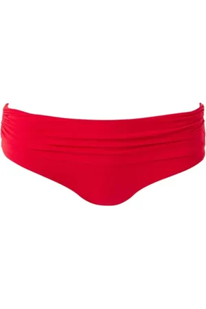 Melissa Odabash Stroje kąpielowe, Kobieta, Czerwony, M, Czerwone figi do bikini z marszczeniem