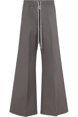 Rick Owens Spodnie, Mężczyzna, Szary, M, Bawełna, Szerokie Spodnie Bela