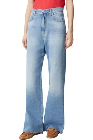 Pinko Jeansy, Kobieta, Niebieski, W28, Denim, Jeansyy z szerokimi nogawkami w stylu vintage