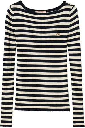 Twin-Set Swetry, Kobieta, Wielobarwność, S, Navy Blue Boat Neck Sweaters