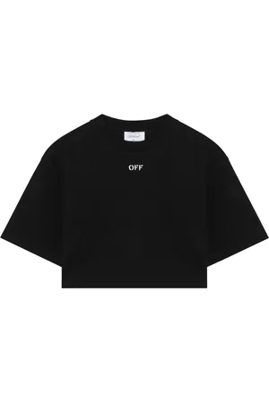 OFF-WHITE Koszulki, Kobieta, Czarny, XS, Bawełna, T-shirt z krótkim rękawem i okrągłym dekoltem