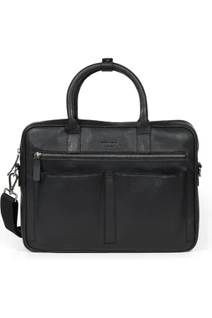 Howard London Torebki, Mężczyzna, Czarny, ONE SIZE, Skóra, Czarna Skórzana Torba na Laptopa