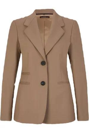 Windsor Kurtki, Kobieta, brązowy, S, Slim Fit Wełniany Blezer