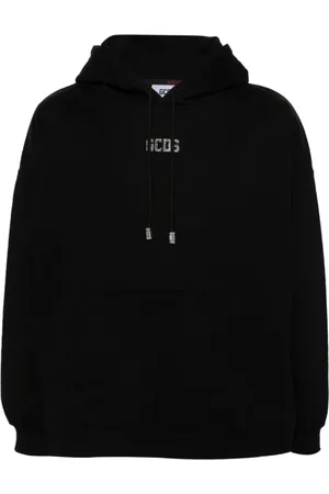 GCDS Bluzy, Mężczyzna, Czarny, S, Czarna Bluza z Logo Bling